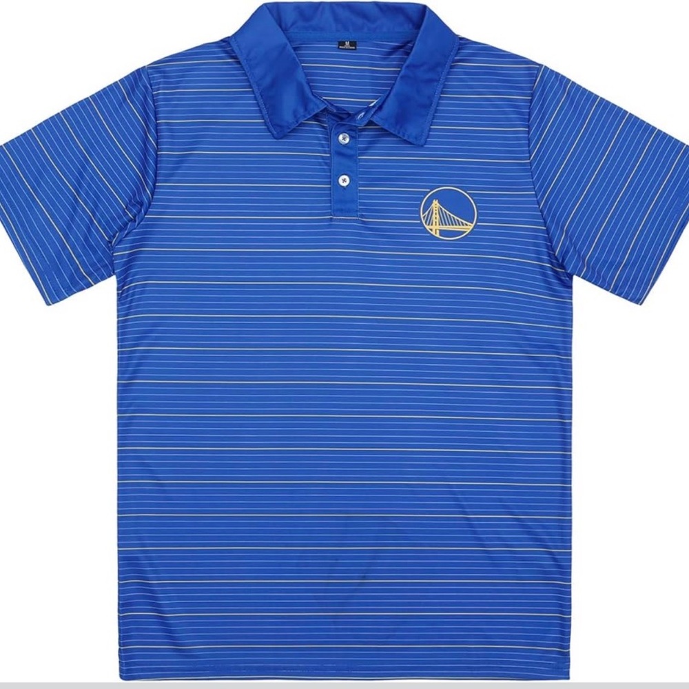 FOCO NBA Mens Golden State Warriors Logo Polo Short Sleeve Shirt Small NWT